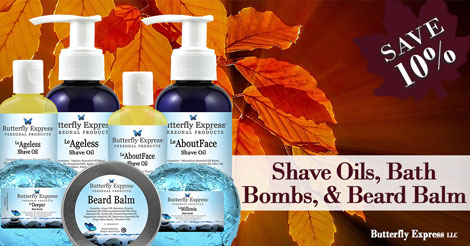 Save 10% Shave Oils Bath Bombs and Beard Balm